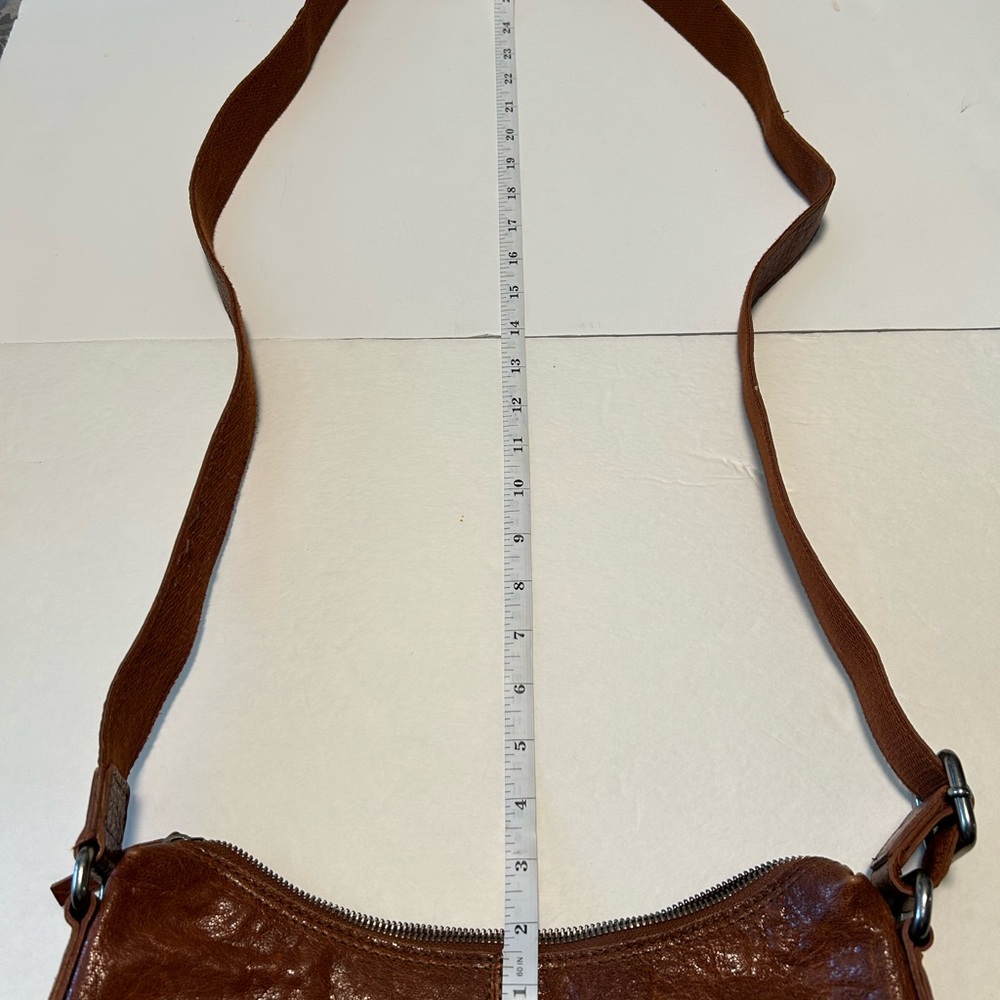 SPIKES & SPARROW Brandy Cognac Leather Crossbody Messenger Bag - Picture 3 of 8
